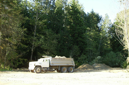 Trucking in road base materials